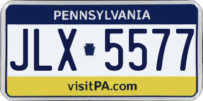 PA license plate JLX5577