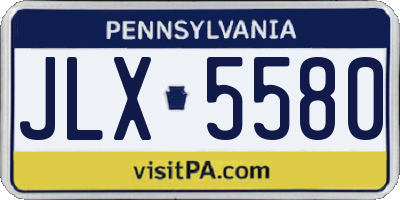 PA license plate JLX5580