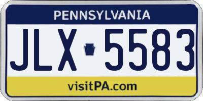 PA license plate JLX5583