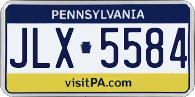 PA license plate JLX5584
