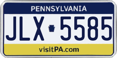 PA license plate JLX5585