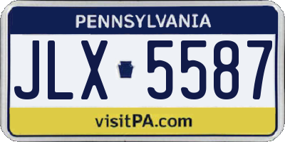 PA license plate JLX5587