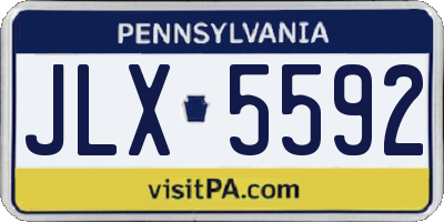 PA license plate JLX5592