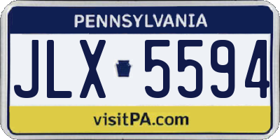 PA license plate JLX5594