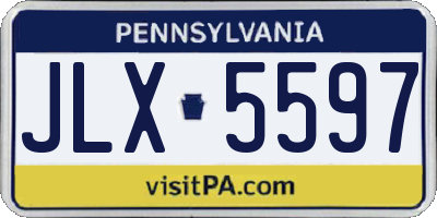 PA license plate JLX5597
