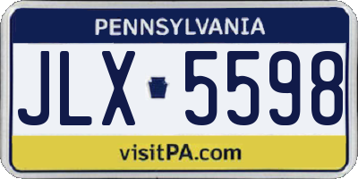 PA license plate JLX5598