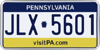 PA license plate JLX5601