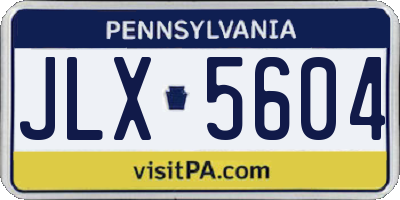 PA license plate JLX5604