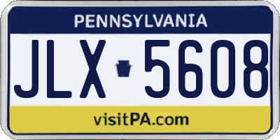 PA license plate JLX5608