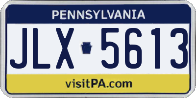 PA license plate JLX5613