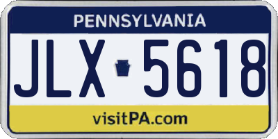 PA license plate JLX5618