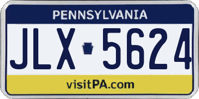 PA license plate JLX5624