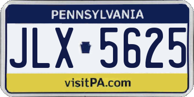 PA license plate JLX5625