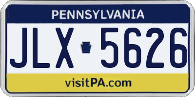 PA license plate JLX5626