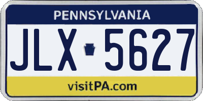 PA license plate JLX5627
