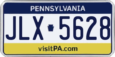 PA license plate JLX5628
