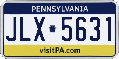 PA license plate JLX5631