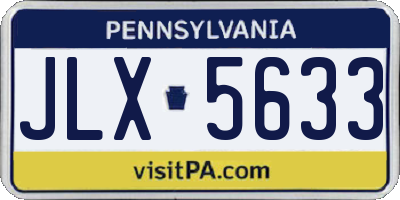 PA license plate JLX5633