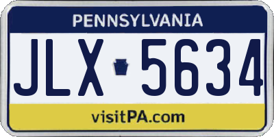 PA license plate JLX5634