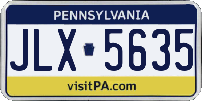 PA license plate JLX5635