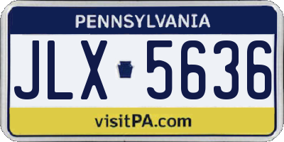 PA license plate JLX5636