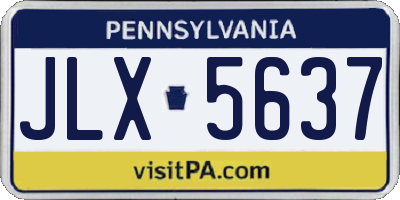 PA license plate JLX5637