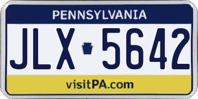 PA license plate JLX5642