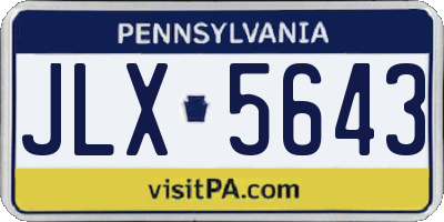 PA license plate JLX5643