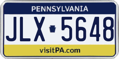 PA license plate JLX5648