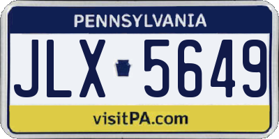 PA license plate JLX5649