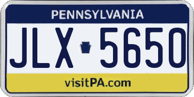 PA license plate JLX5650
