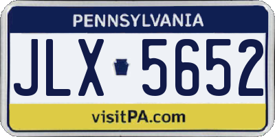 PA license plate JLX5652