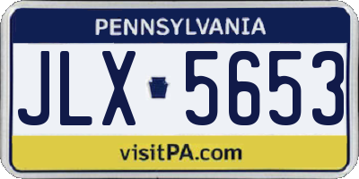 PA license plate JLX5653