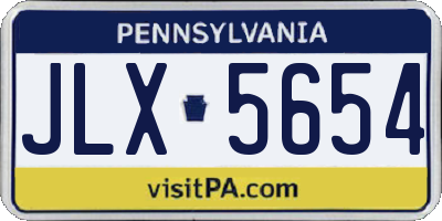 PA license plate JLX5654