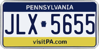PA license plate JLX5655