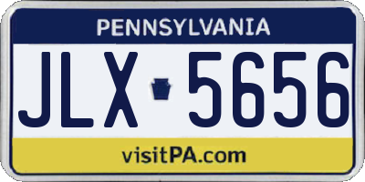 PA license plate JLX5656
