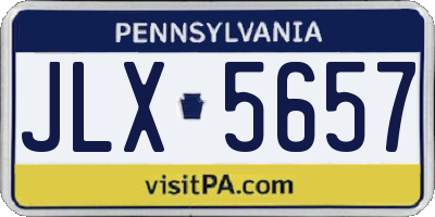 PA license plate JLX5657