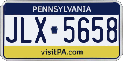 PA license plate JLX5658