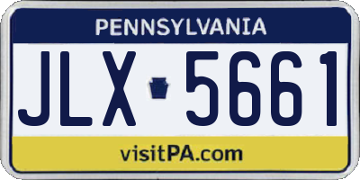 PA license plate JLX5661