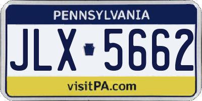 PA license plate JLX5662
