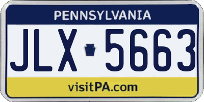 PA license plate JLX5663