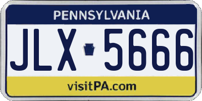 PA license plate JLX5666