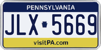 PA license plate JLX5669