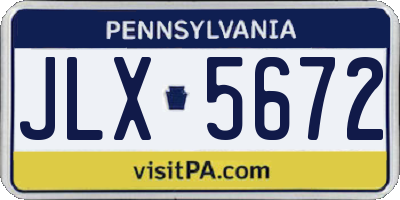 PA license plate JLX5672