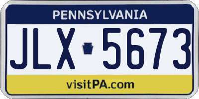 PA license plate JLX5673