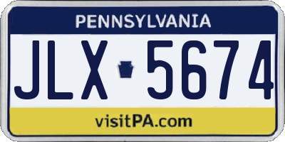 PA license plate JLX5674
