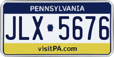 PA license plate JLX5676