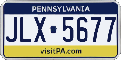 PA license plate JLX5677