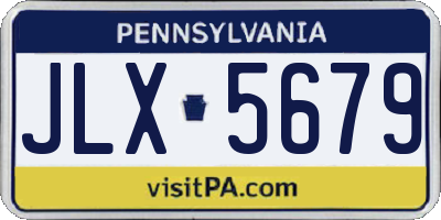 PA license plate JLX5679