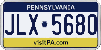 PA license plate JLX5680